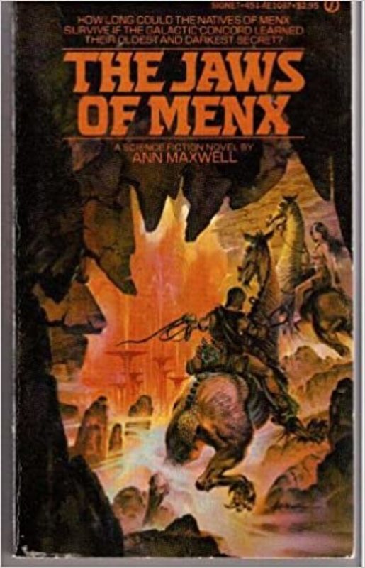 Book cover for "The Jaws of Menx" by Elizabeth Lowell