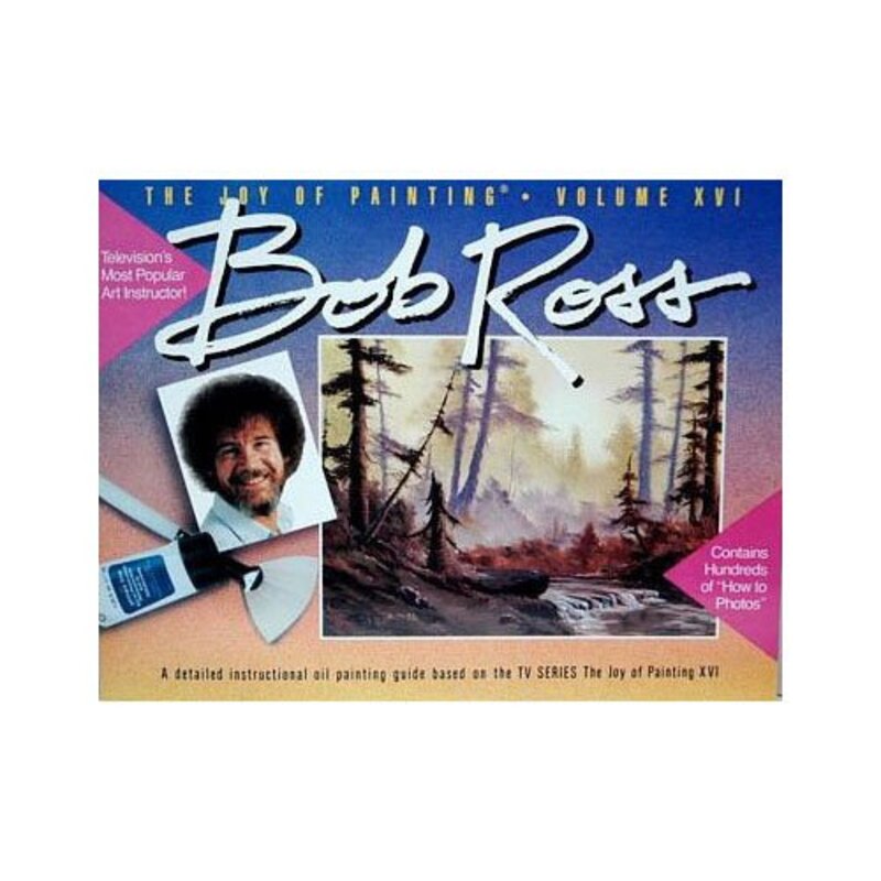 Book cover for "The Joy of Painting Volume 16" by Bob Ross