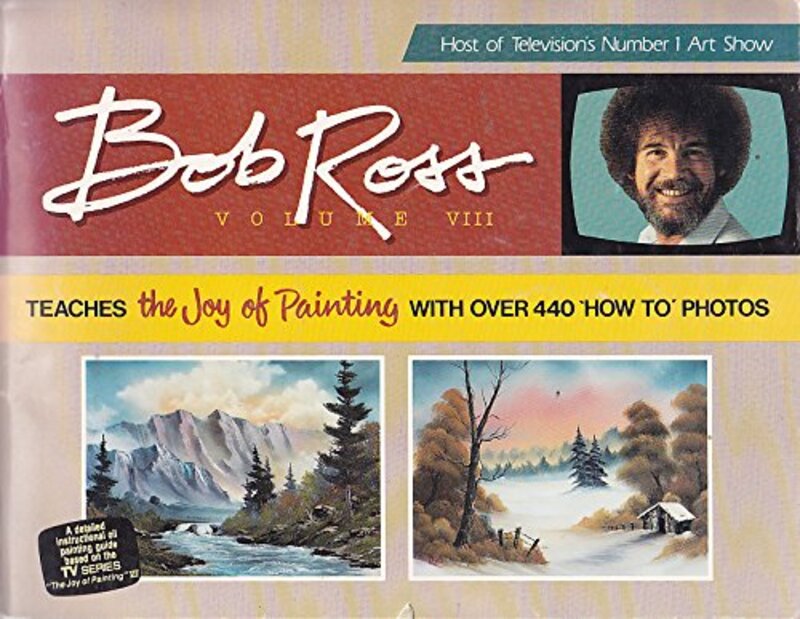 Book cover for "The Joy of Painting Volume 8" by Bob Ross