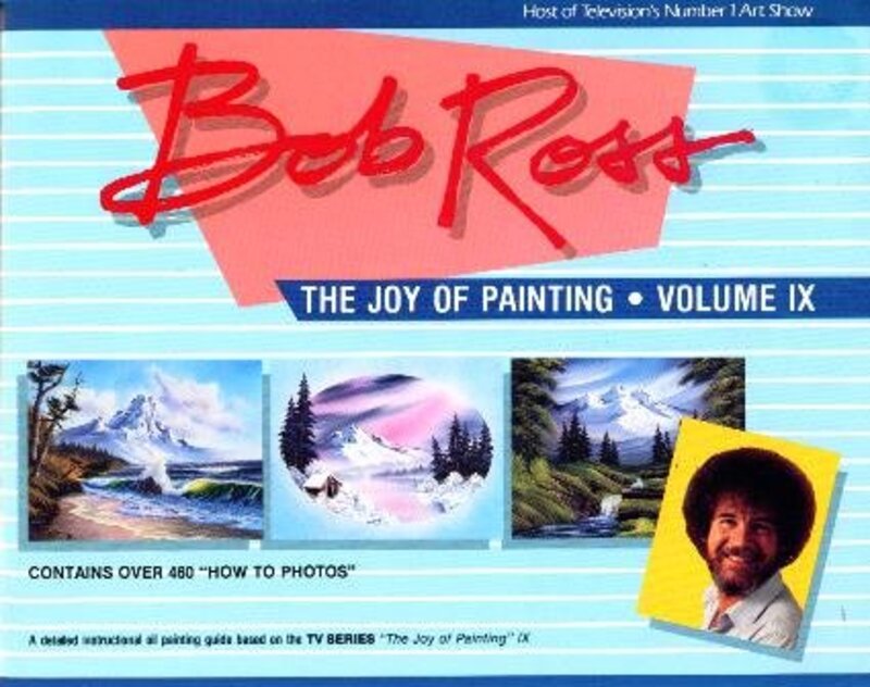 Book cover for "The Joy of Painting Volume 9" by Bob Ross