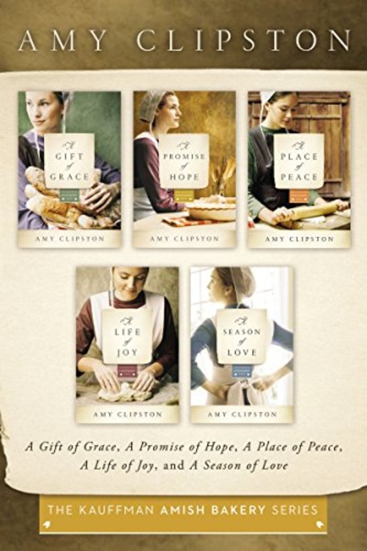 Book cover for "The Kauffman Amish Bakery Collection" by Amy Clipston