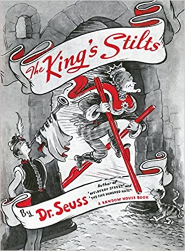 Book cover for "The King's Stilts" by Dr. Seuss