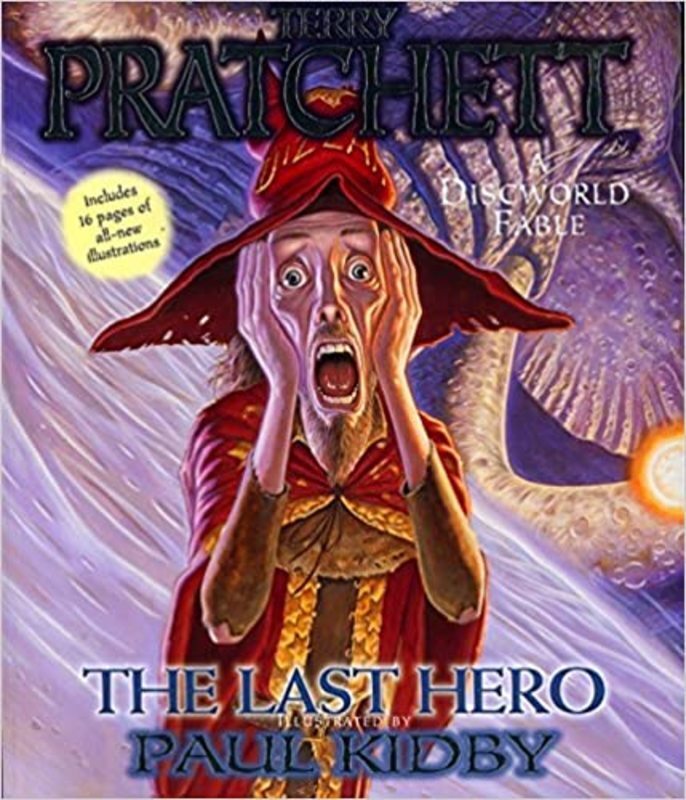 Book cover for "The Last Hero" by Terry Pratchett