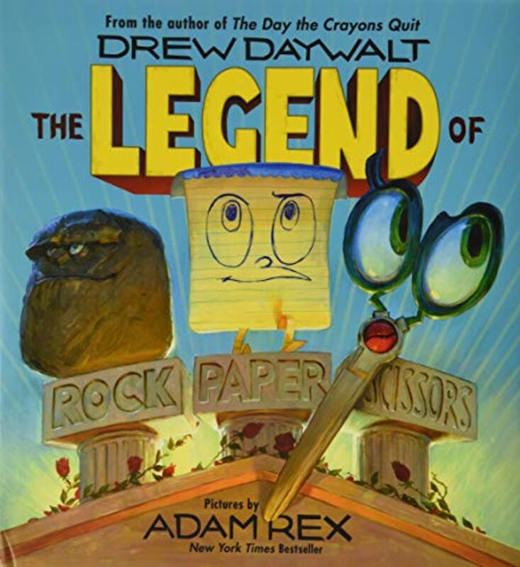 Book cover for "The Legend of Rock Paper Scissors" by Drew Daywalt