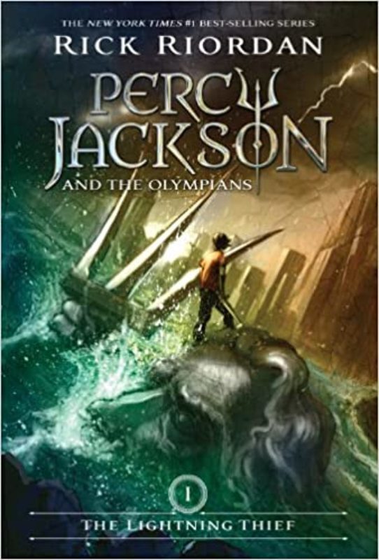 Book cover for "The Lightning Thief" by Rick Riordan