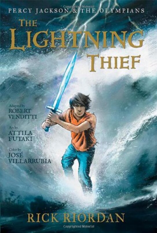 Book cover for "The Lightning Thief"