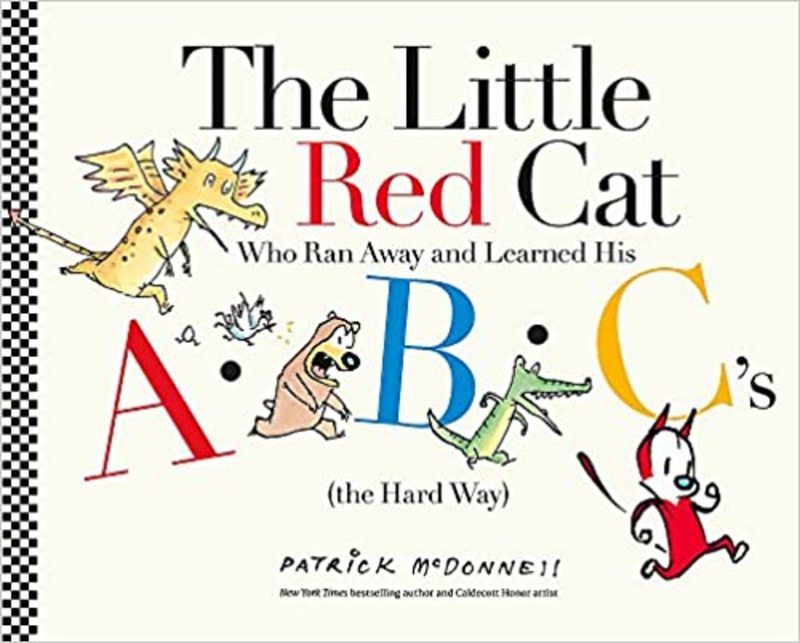 Book cover for "The Little Red Cat Who Ran Away and Learned His ABC's" by Patrick McDonnell