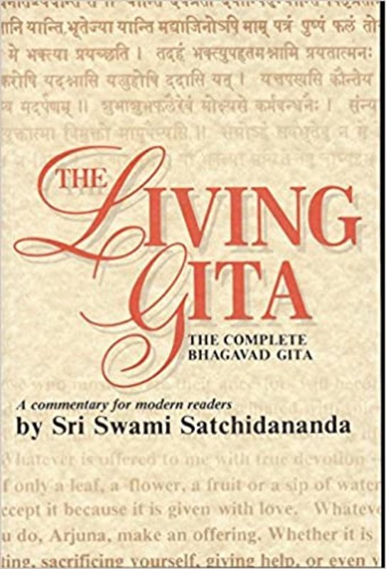 Book cover for "The Living Gita" by Sri Swami Satchidananda