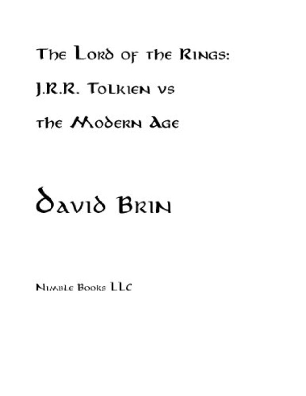 Book cover for "The Lord of the Rings" by David Brin