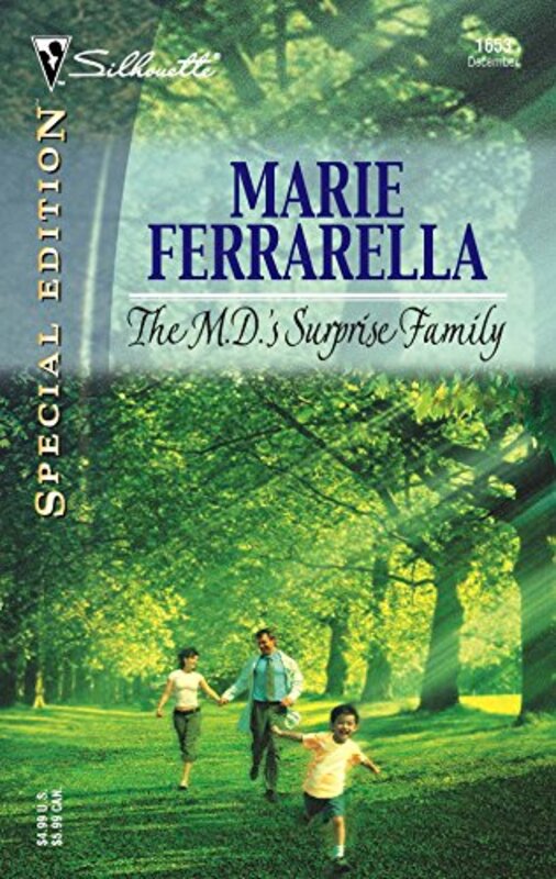 Book cover for "The M.D.'s Surprise Family" by Marie Ferrarella