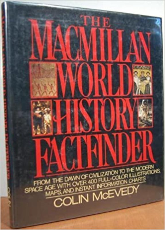 Book cover for "The Macmillan World History Factfinder" by Colin McEvedy