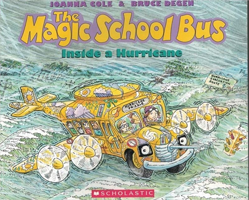 Book cover for "The Magic School Bus Inside a Hurricane" by Joanna Cole