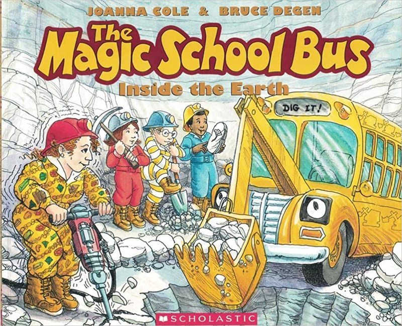 Book cover for "The Magic School Bus Inside the Earth" by Joanna Cole