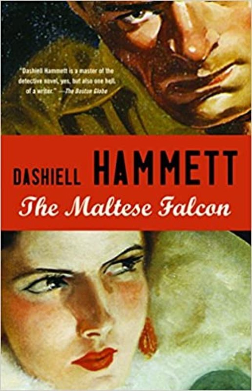 Book cover for "The Maltese Falcon" by Dashiell Hammett