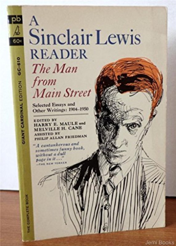 Book cover for "The Man From Main Street" by Sinclair Lewis