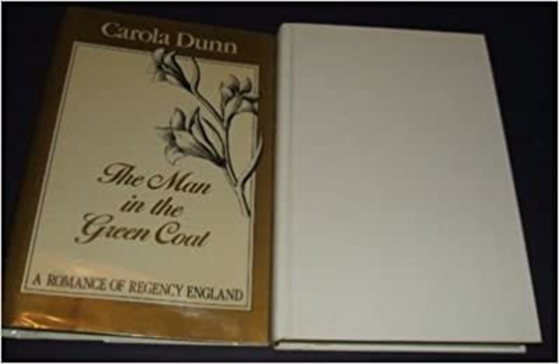 Book cover for "The Man in the Green Coat" by Carola Dunn
