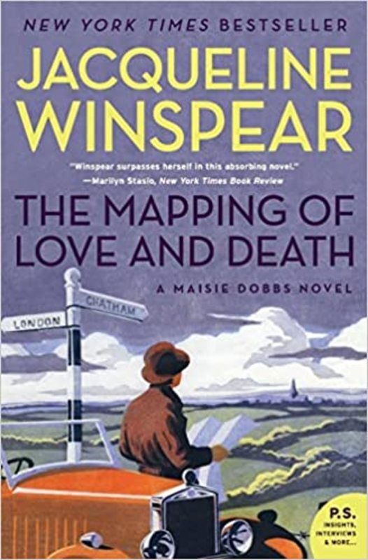 Book cover for "The Mapping of Love and Death" by Jacqueline Winspear