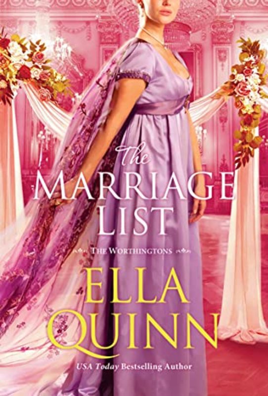 Book cover for "The Marriage List" by Ella Quinn