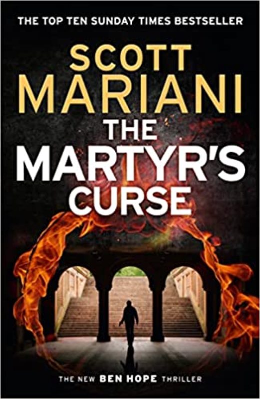 Book cover for "The Martyr's Curse" by Scott Mariani