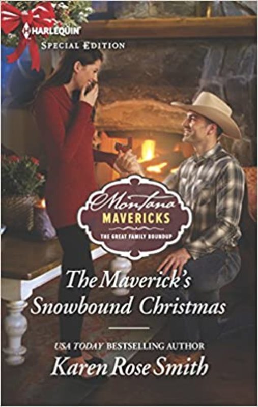 Book cover for "The Maverick's Snowbound Christmas" by Karen Rose Smith