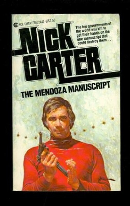Book cover for "The Mendoza Manuscript" by Nick Carter