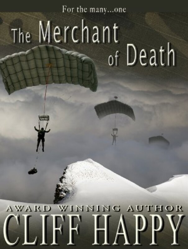 Book cover for "The Merchant of Death" by Cliff Happy
