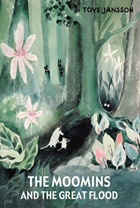 Book cover for "The Moomins and the Great Flood" by Tove Jansson
