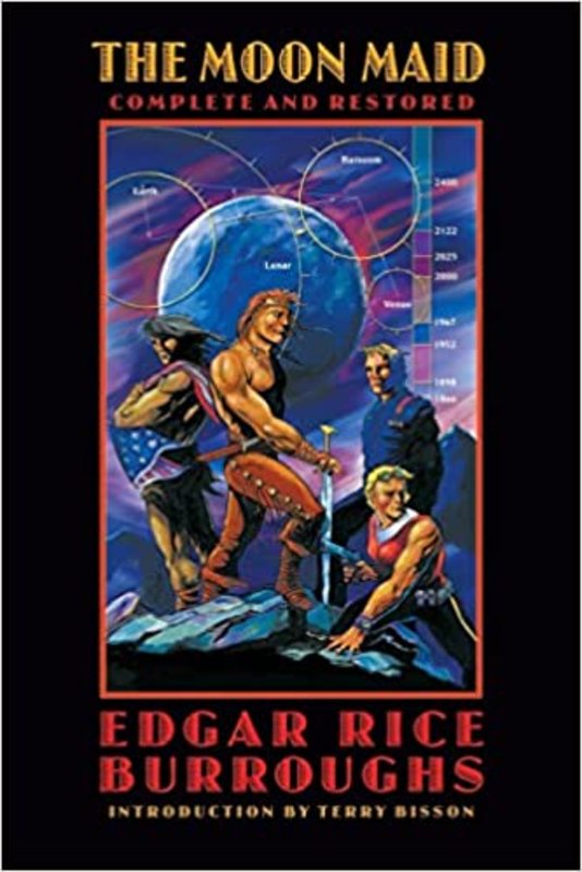 Book cover for "The Moon Maid" by Edgar Rice Burroughs