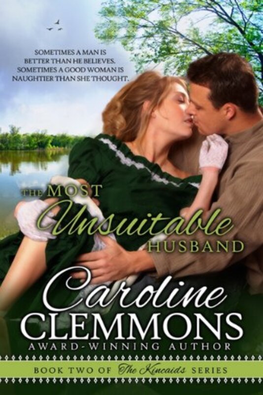Book cover for "The Most Unsuitable Husband" by Caroline Clemmons