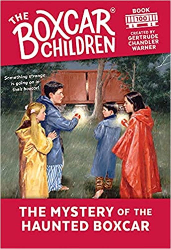 Book cover for "The Mystery Of The Haunted Boxcar" by Gertrude Chandler Warner