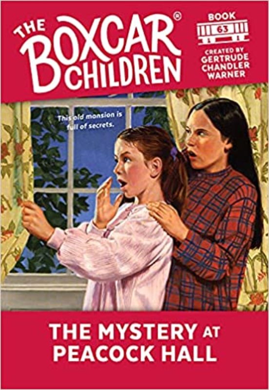 Book cover for "The Mystery at Peacock Hall" by Gertrude Chandler Warner