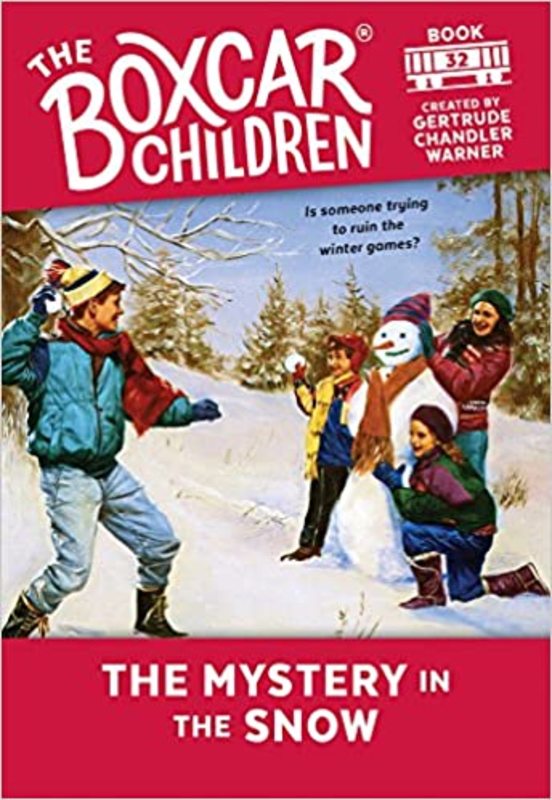 Book cover for "The Mystery in the Snow" by Gertrude Chandler Warner