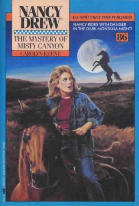 Book cover for "The Mystery of Misty Canyon" by Carolyn Keene