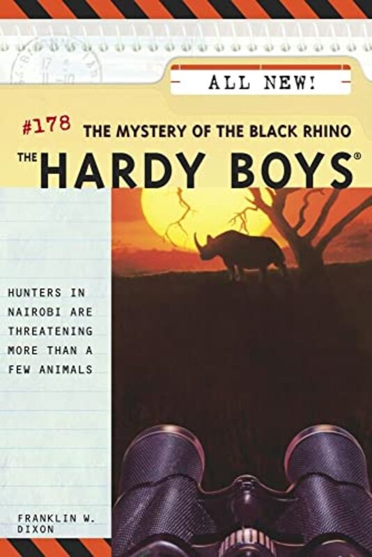 Book cover for "The Mystery of the Black Rhino" by Franklin W Dixon