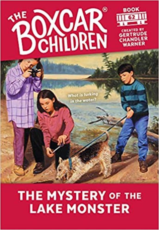 Book cover for "The Mystery of the Lake Monster" by Gertrude Chandler Warner