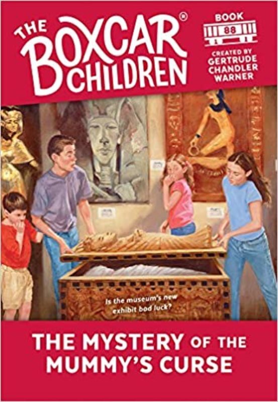 Book cover for "The Mystery of the Mummy's Curse" by Gertrude Chandler Warner