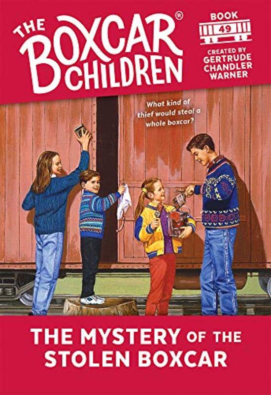Book cover for "The Mystery of the Stolen Boxcar" by Gertrude Chandler Warner