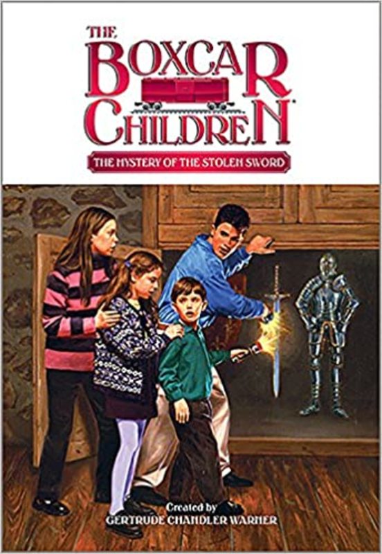Book cover for "The Mystery of the Stolen Sword" by Gertrude Chandler Warner