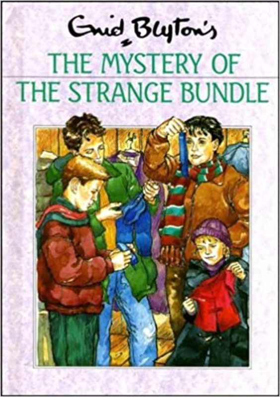 Book cover for "The Mystery of the Strange Bundle" by Enid Blyton