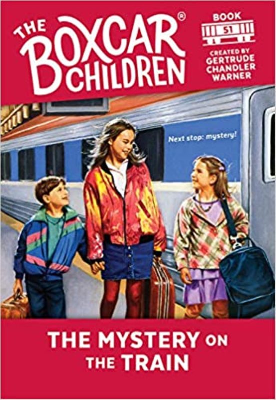 Book cover for "The Mystery on the Train" by Gertrude Chandler Warner