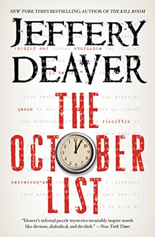 Book cover for "The October List" by Jeffery Deaver