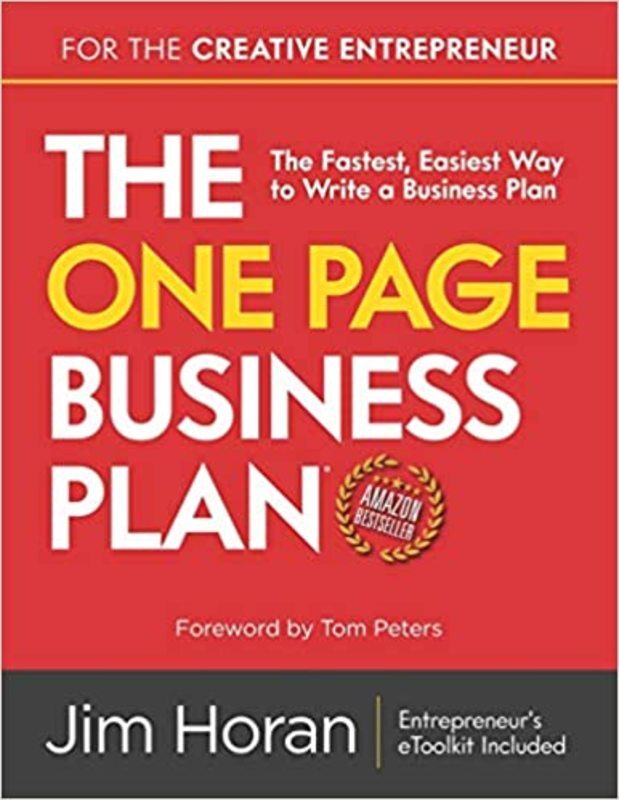 Book cover for "The One Page Business Plan for the Creative Entrepreneur" by Jim Horan