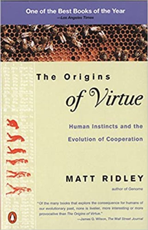 Book cover for "The Origins of Virtue" by Matt Ridley