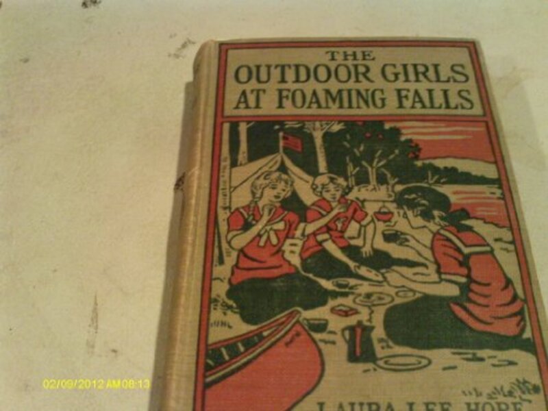 Book cover for "The Outdoor Girls at Foaming Falls or Robina of Red Kennels." by Laura Lee Hope
