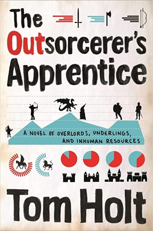 Book cover for "The Outsorcerer's Apprentice" by Tom Holt