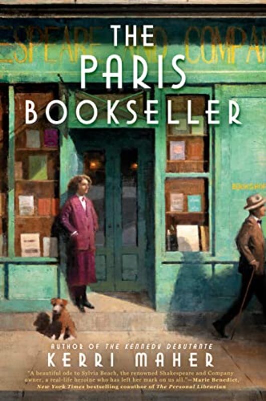 Book cover for "The Paris Bookseller" by Kerri Maher
