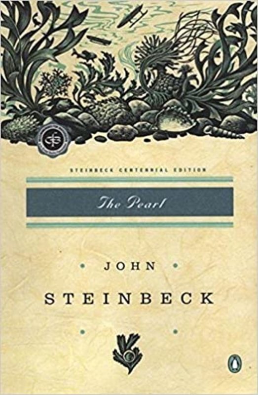 Book cover for "The Pearl" by John Steinbeck