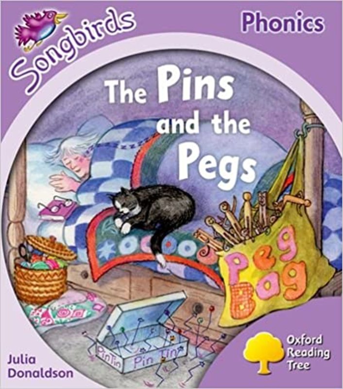 Book cover for "The Pins and the Pegs" by Julia Donaldson