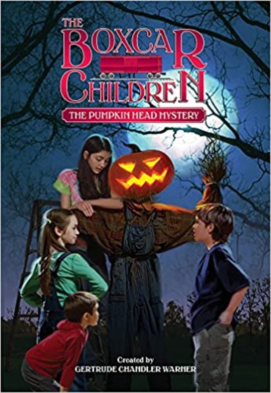 Book cover for "The Pumpkin Head Mystery" by Gertrude Chandler Warner