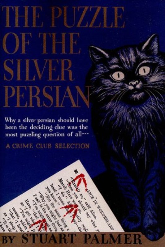 Book cover for "The Puzzle of the Silver Persian" by Stuart Palmer
